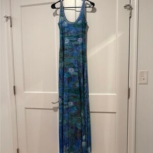 Blackmilk Blue and Green Maxi Dress